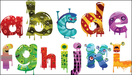 Cartoon alphabet - vector material