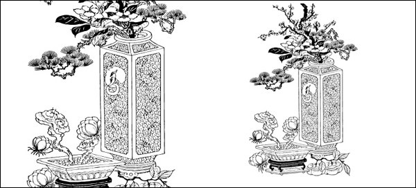 Vector vase pot