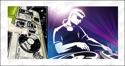 DJ is a dish of vector material