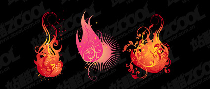 Flame pattern vector modeling material