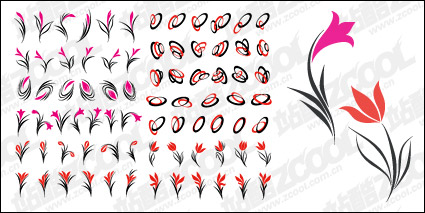 Simple flowers vector graphics material