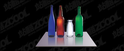 Rendering a realistic AI bottles of vector material