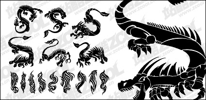 Accommodates material dragon totem Vector