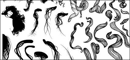Go Media produced vector material - Women hair Series