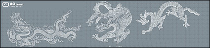 Classical Chinese dragon logo Line