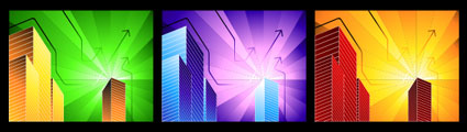 High-rise buildings and background