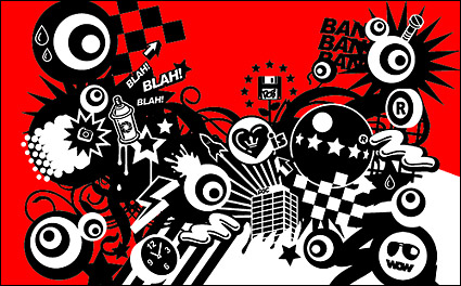 With red and black