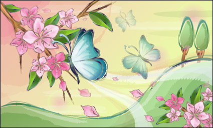 flowers and butterflies