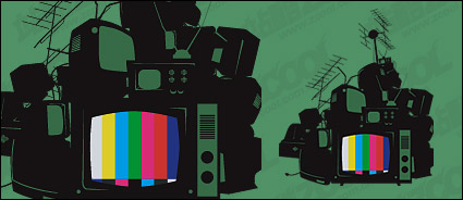 Vector television heap of discarded material