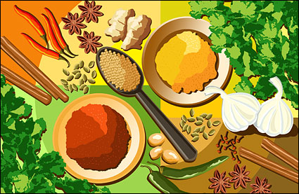 All kinds of seasonings and ingredients